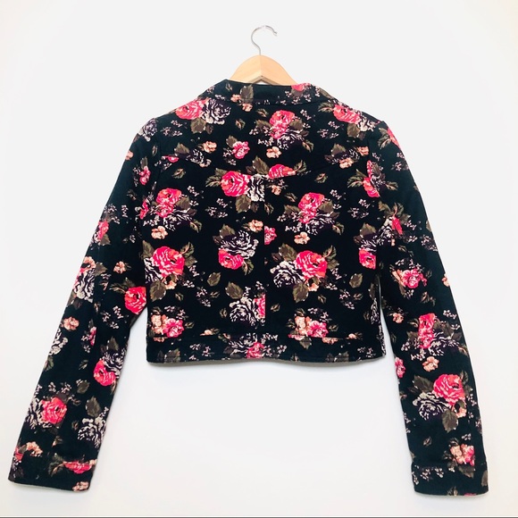 Floral Waist Length Jean Jacket - Picture 2 of 2